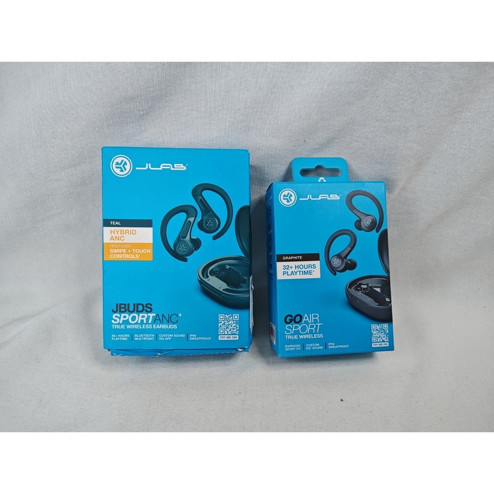 JLab JBuds Sport ANC, Go Air Sport True Wireless Earbuds Bundle Green & Graphite